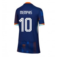 Nederländerna Memphis Depay #10 Replika Bortatröja Dam EM 2024 Kortärmad